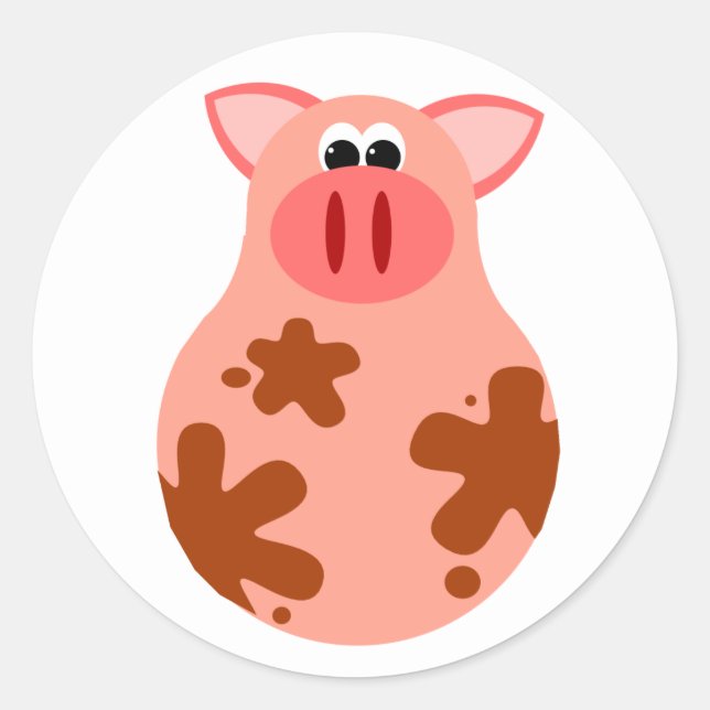 Funny Pig Pegatina (Anverso)