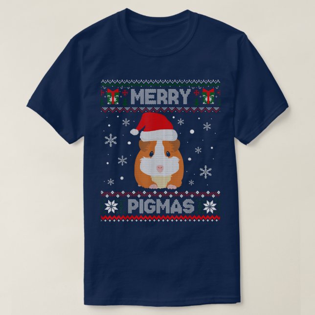 Funny Pigmas Guinea Pig Ugly Christmas Sweaters  (Diseño del anverso)
