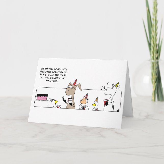 Funny Pin La Tarjeta De Cumpleaños De La Cola (Anverso)