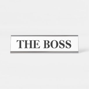 Funny placa con el nombre del escritorio "The Boss