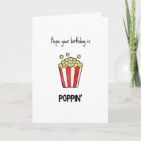 Funny Popcorn Pun Birday Card