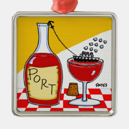 Funny Port Wine Personalizado Navidades Ornamento 