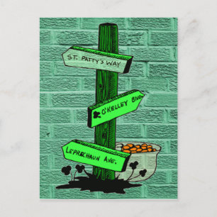 Funny postal del Rótulo del Día de San Patricio