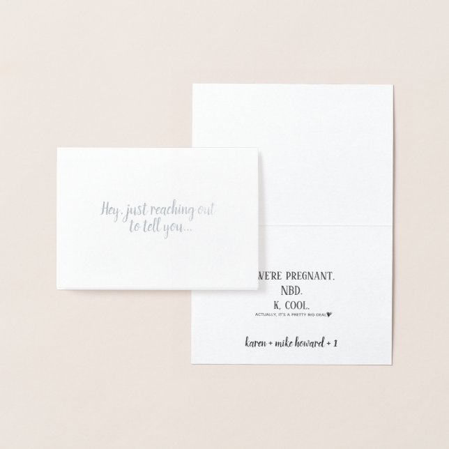 Funny Pregnancy Invitación Mini Relieve metalizado (Demostración)