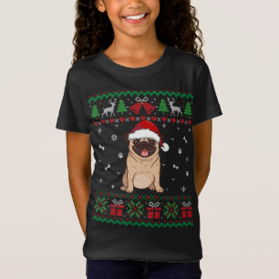 Funny Pug Dog Santa Hat Navidades Ugly Sweater Pup
