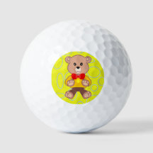 Funny Quirky Cute Bowtie Bear en bolas de golf ama