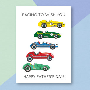 Funny Race Car Pun Tarjeta del Día del Padre