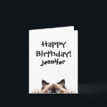 Funny Ragdoll Cat Birthday Tarjeta de felicitación<br><div class="desc">Tarjeta de cumpleaños para los amantes del gato. Graciosa tarjeta de cumpleaños temática animal con un gato encorvado. ¡Diviértete tanto como tu gato en tu cumpleaños! Personaliza esta tarjeta de gato en tu contenido de corazón!</div>