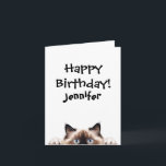 Funny Ragdoll Cat Birthday Tarjeta de felicitación<br><div class="desc">Tarjeta de cumpleaños para los amantes del gato. Graciosa tarjeta de cumpleaños temática animal con un gato encorvado. ¡Diviértete tanto como tu gato en tu cumpleaños! Personaliza esta tarjeta de gato en tu contenido de corazón!</div>