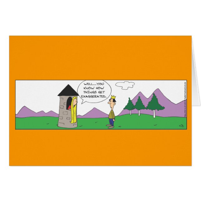 Funny Repunzel Short Tower Card (Anverso (Horizontal))