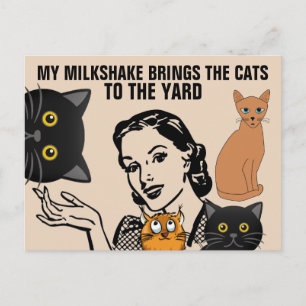 FUNNY RETRO HOUSEWIFE CAT, MIS TARJETAS DE MILKSHA