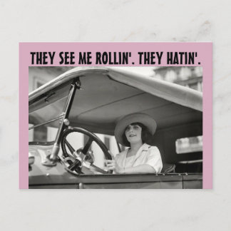 FUNNY RETRO HOUSEWIFE ME VEN Postales ROLLIN