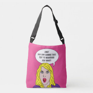 FUNNY RETRO WOMAN personalizado bolsos de texto