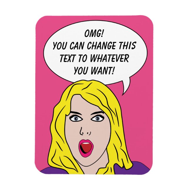 FUNNY RETRO WOMAN personalizado imán (Vertical)
