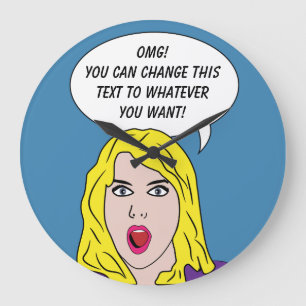 FUNNY RETRO WOMAN personalizado reloj de pared