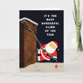 Funny Rock Climbing Navidad Card
