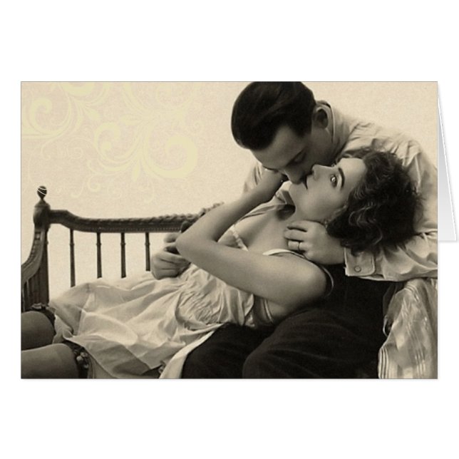 Funny Romantic Couple Card (Anverso (Horizontal))