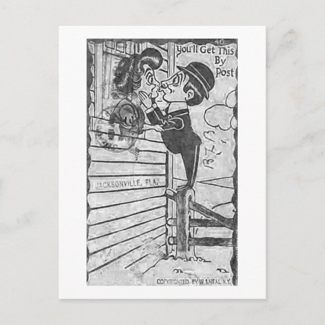 Funny Romantic Postal Postal Vintage Jacksonville  (Anverso)