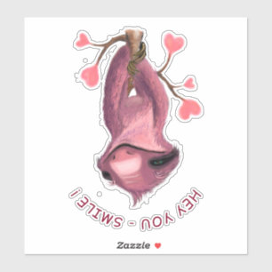 Funny Romantic Sloth Smile Pegatina