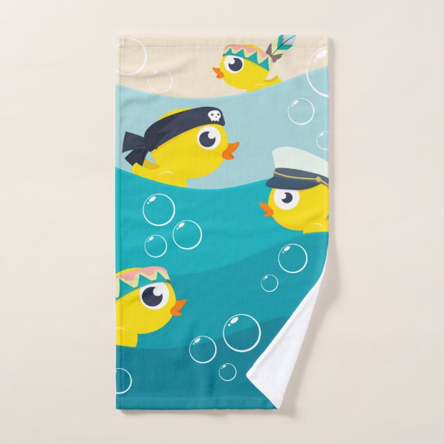 Funny Rubber Duckie Sea Beach Baby  (Toalla de mano)