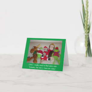 Funny Santa Cat tiene una tarjeta de locos Navidad