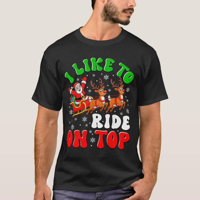 Funny Santa I Like To Ride On Top Christmas Couple (Anverso)