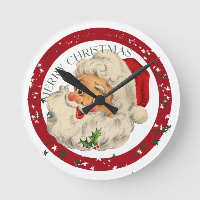 Funny Santa ~ reloj de pared (Anverso)