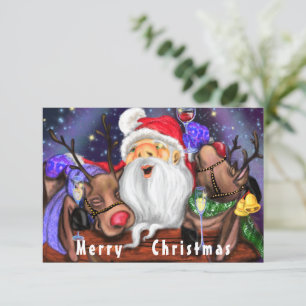 Funny Santa y Navidades de renos cocina toalla