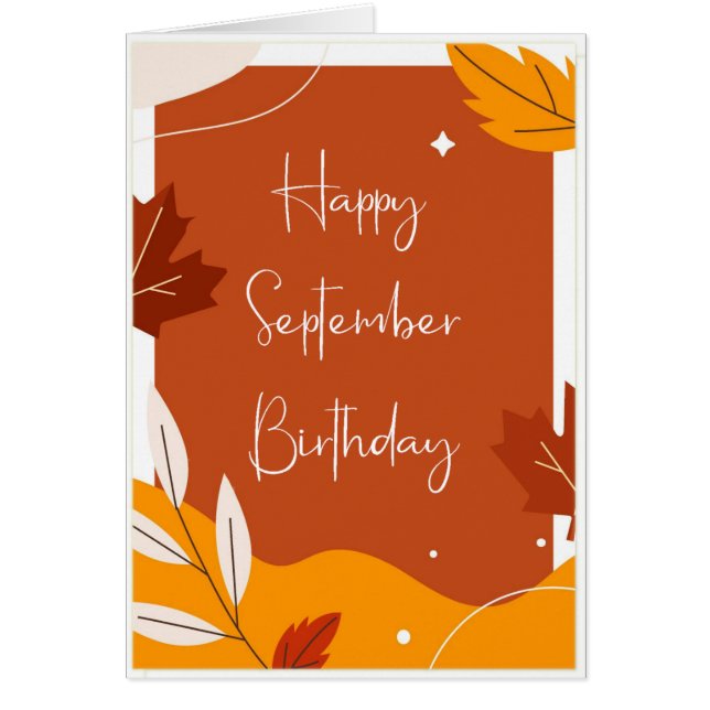 Funny September Month Birthday Autumn hojas (Frente)