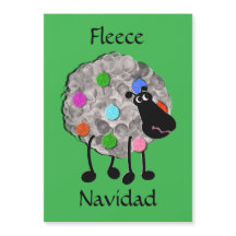 Funny Sheep Navidades Tarjeta magnética de 5" x 7"