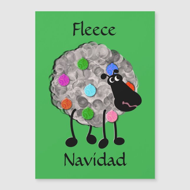Funny Sheep Navidades Tarjeta magnética de 5" x 7" (Anverso)