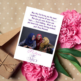 Funny Sisters Foto Eid Tarjeta de saludo para Herm
