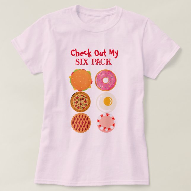 Funny Six Pack camiseta de tamaño femenino (Diseño del anverso)
