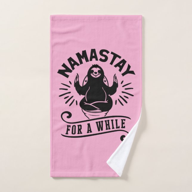 Funny Sloth Bathroom Humor Namastay (Toalla de mano)