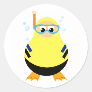 Funny Snorkel Diver Pegatina