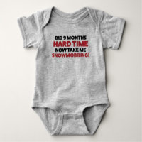 Funny Snowmobile Jersey Bodysuit para el bebé