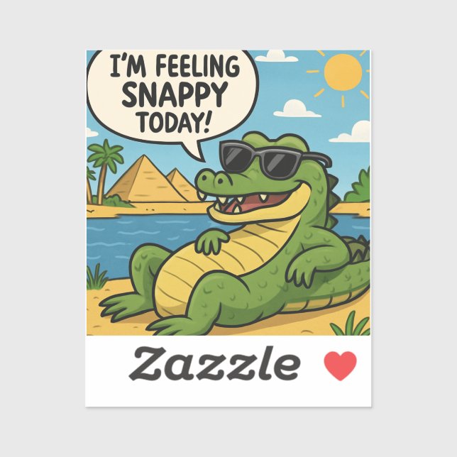 Funny Sobek Crocodile Pegatina | Humor egipcio (Hoja)