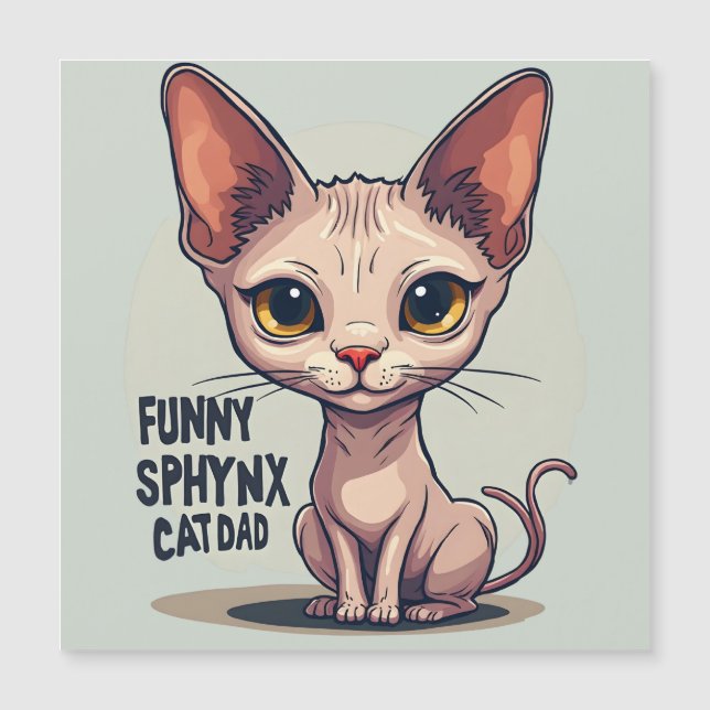 Funny Sphynx Cat Dad Cartoon Art (Anverso)