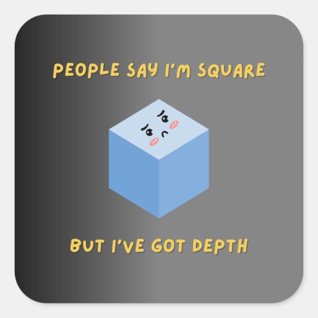 Funny Square Math Pun Pegatinas (Anverso)