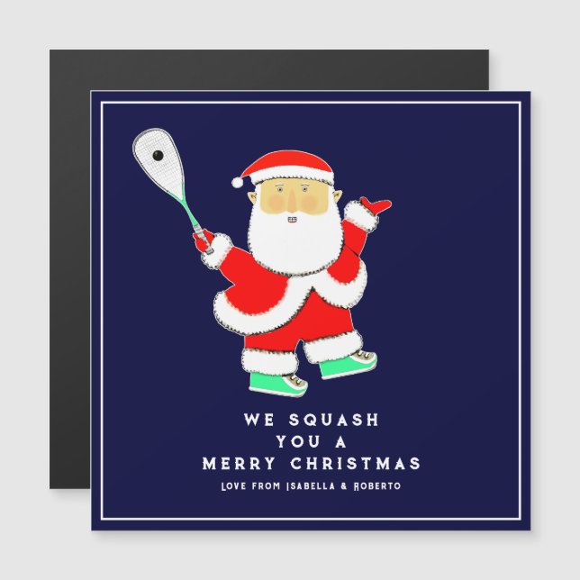 Funny Squash Sports Holiday Cards (Anverso/Reverso)