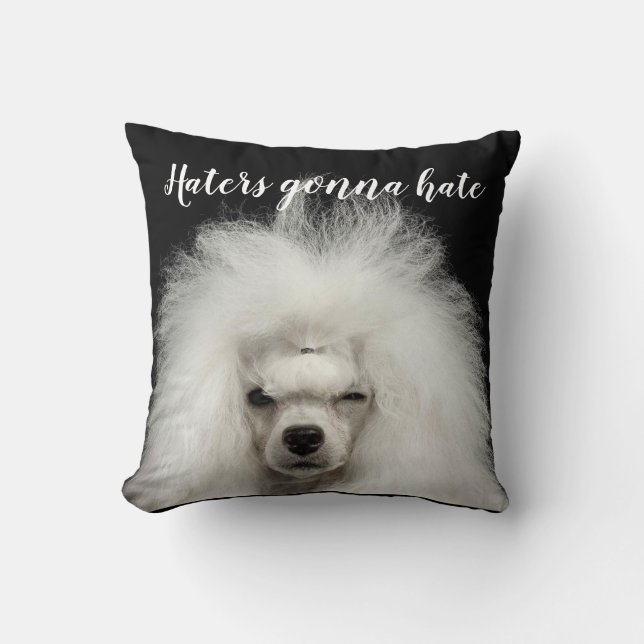 Funny Standard Poodle Cojín decorativo (Anverso)