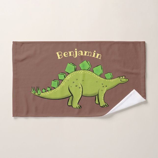 Funny stegosaurus dinosaur personalizado (Toalla de mano)