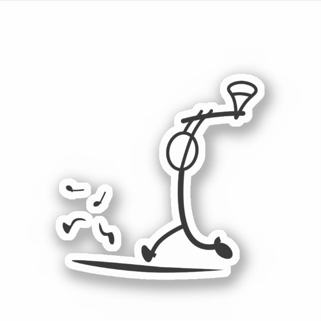 FUNNY STICKMAN CHASING RÓTULO PEGATINA (Anverso)