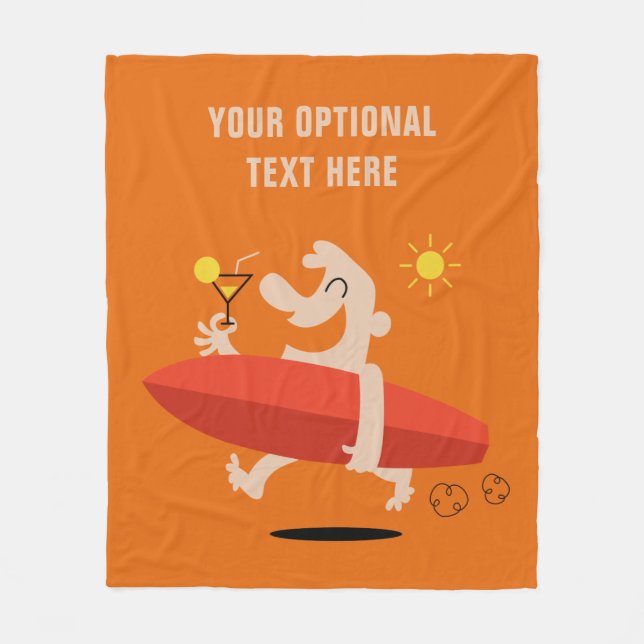 Funny Surfer con mantas de pulga de personalizado  (Anverso)