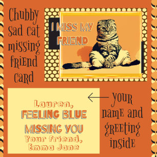 Funny Tabby Gato Grasa Me Extraño La Tarjeta De Sa