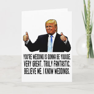 Funny tarjeta Boda Trump, divertida tarjeta Boda