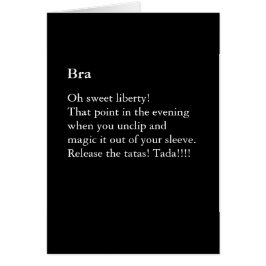 Funny tarjeta Bra Poem Blank