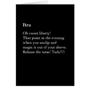 Funny tarjeta Bra Poem Blank