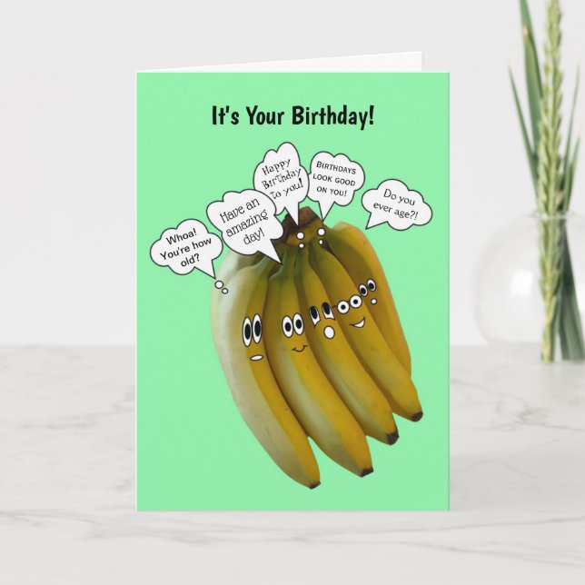 Funny tarjeta de cumpleaños bananera (Anverso)