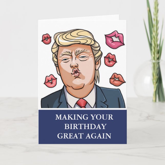Funny tarjeta de cumpleaños de Donald Trump no es  (Anverso)